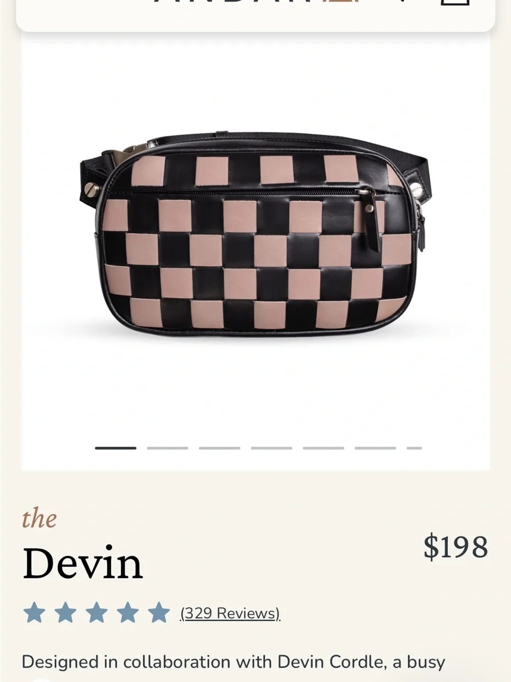 Devin Checkered Crossbody Bum Bag - Black & Blush